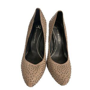 Rock & Republic Womens  Size7.5  (38) Taupe Studded Pumps heels shoes